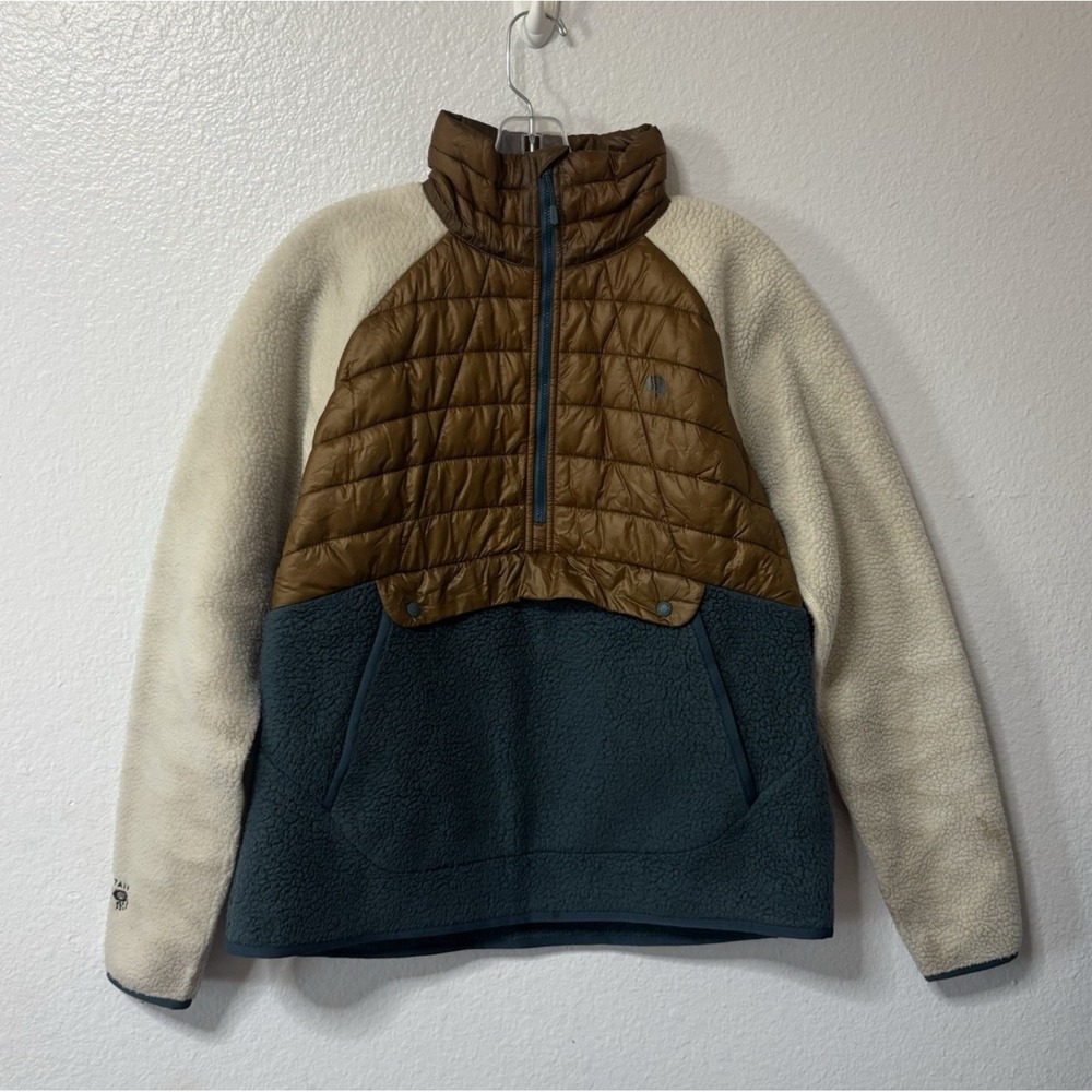 Mountain Hardware Altius Hybrid Pullover Women's L 1/2 Zip Sherpa Fleece Hiking
